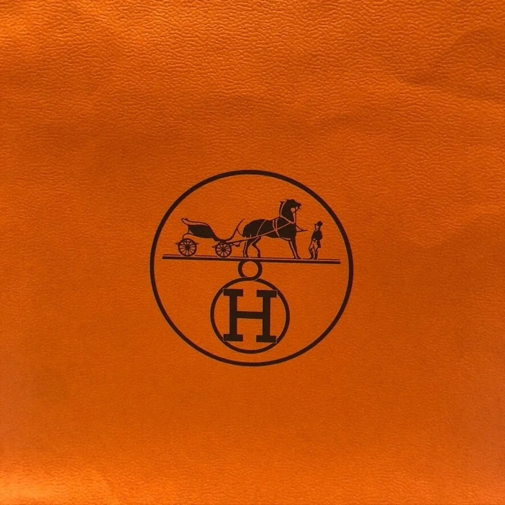 Hermes Authentic Orange Gift Paper Shopping Bag Medium Fold Top 10.5x16.25x4